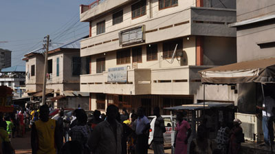 The front view of the Ashfood Hotel in Bantama where the shooting occured