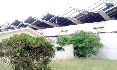 A dilapidated structure of Pavillion D