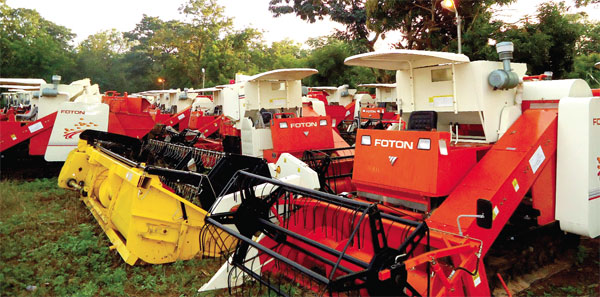 Underfunding of agriculture is depriving the establishment of functioning mechanisation centres to maintain equipment such as these combined harvesters