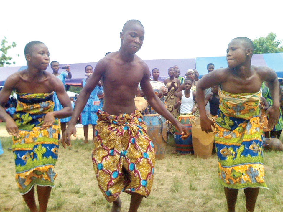 It was time to entertain the guests and these students of the school took to the ground to perform an ‘agbadza’ dance to the delight of all gathered