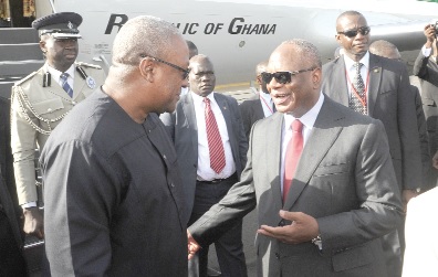 President Mahama was welcomed at the airport by the new Malian leader, Ibrahim Keita.