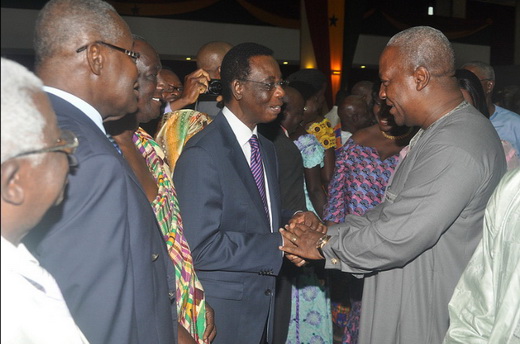 President John Mahama with senior citizen, Ray Quarcoo.