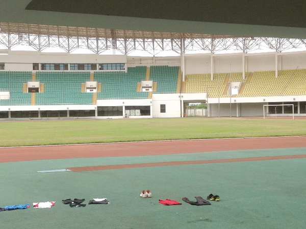 The pitch, which is  good for football action