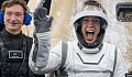 The crew spent five days in space and took part in the first commercial spacewalk