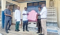 Louis Azasoo (2nd from right), the Sales Manager of Advent International Limited, presenting the hospital beds to Dr Frank Owusu-Sekyere (3rd from left), Director, Medical Affairs, KBTH. Looking on are Anand Machindra Dalvi (right), Service Manager, Advent International Limited, and Mustapha Salifu (2nd from left), Head, Public Relations, KBTH