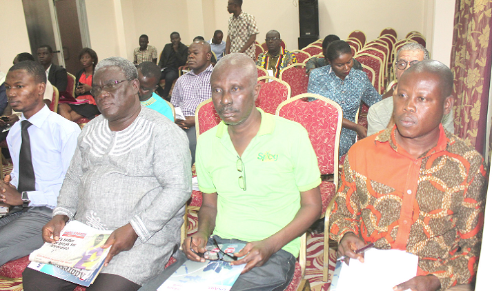 Mr Anthony Nyame-Baafi, Director Multilateral, Regional and Bilateral from the Ministry of Trade and Industry explaining a point to participants at the workshop .Picture: EDNA ADU-SERWAA