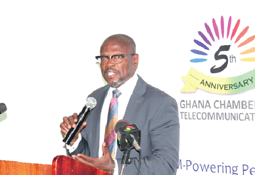 Mr Kwaku Sakyi-Addo, CEO of Ghana Telecommunications Chamber addressing participants at the forum