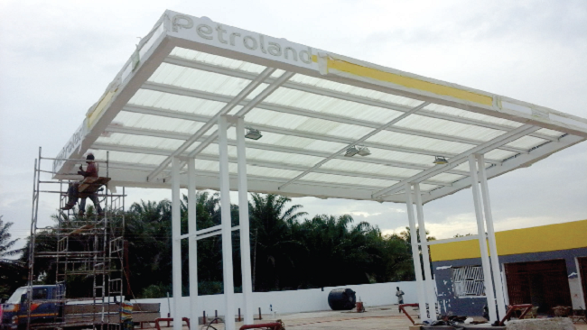 One of the canopies he designed for Petroland