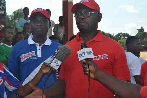 Mr Martin Brobbey addressing the media in Monrovia