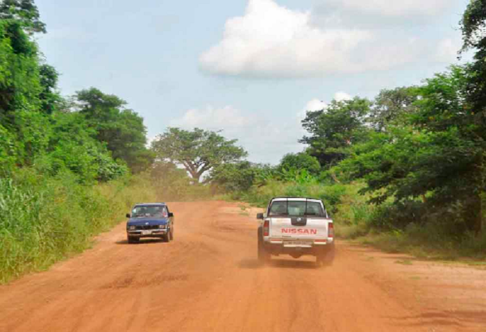 A portion of the five km stretch of the Adaklu-Abuadi road still under construction 