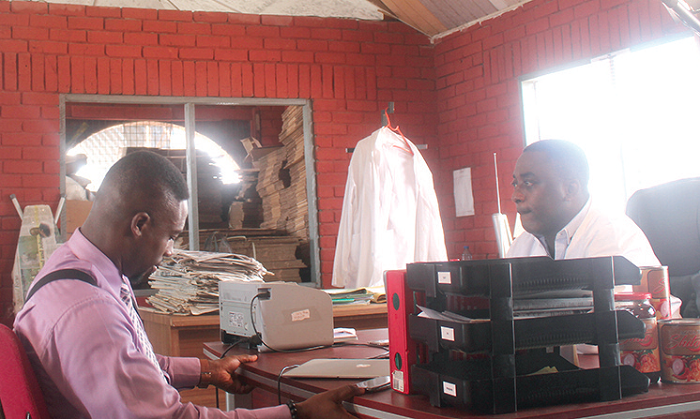 A scene featuring Fiifi Coleman (left) and Ekow Smith Asante (right) as they shot the drama.