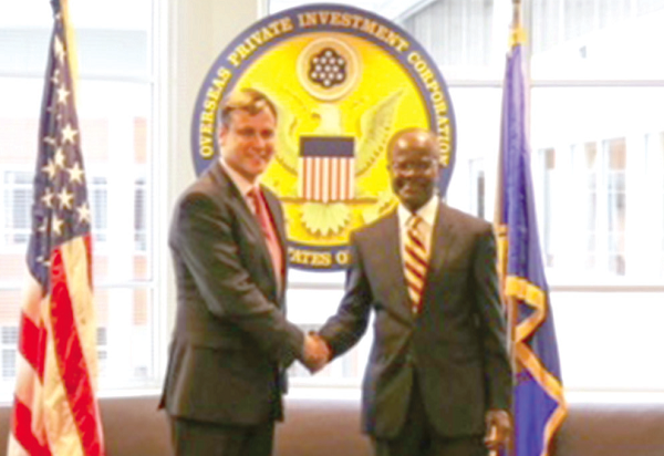 Dr Papa Kwesi Nduom (right) with John Didiuk, Director, International Project Finance, overseas private investment corporation (The us Government’s Development Finance Institution)