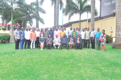 Dr Sagre Bambangi (arrowed), Deputy Minister of Food and Agriculture, with participants in the workshop