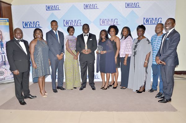  Executive members of Ecobank displaying the award