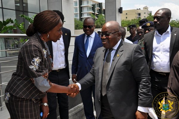 President Akufo-Addo with Mansa Nettey, CEO of Standard Chartered Ghana