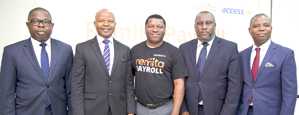 Officials of Access Bank and SystemSpecs after the launch of the new platform