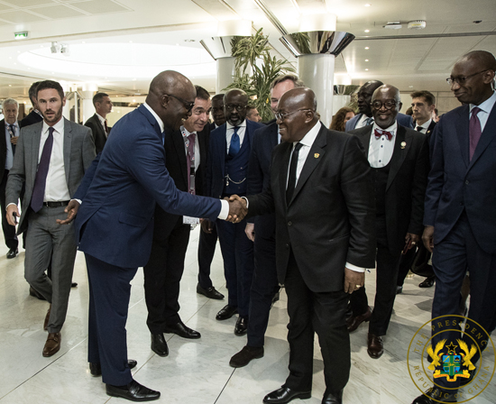 President Akufo-Addo with the MD of CALBank, Mr Frank Adu