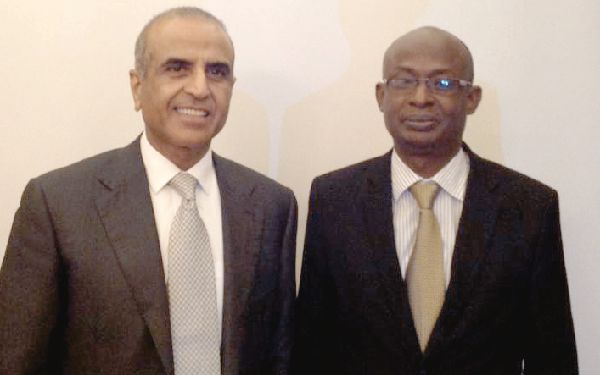  Mr Sunil Bharti Mittal (left), the Honorary Chairman of ICC & Founder of Airtel, with the ICC Ghana Secretary General, Mr  Emmanuel Doni-Kwame 