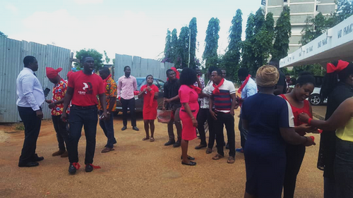 Library photo: Agitated staff of the PMMC during the October 2018 protests