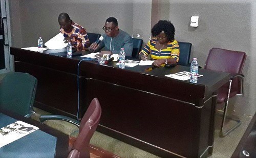 Mr Justice Yaw Ofori (middle), speaking at the workshop