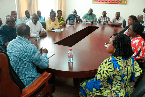 Mrs Shirley Ayorkor Botchwey (right) in a meeting with the GUTA delegation. Picture: SAMUEL TEI ADANO