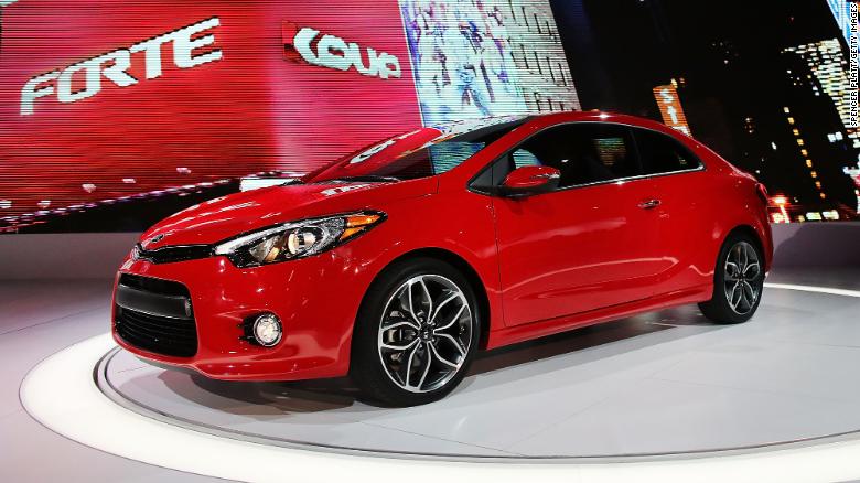 The 2014 Kia Forte Koup is displayed at the 2013 New York International Auto Show. The automaker recently announced a recall of some 2012-2015 Forte Koup models.