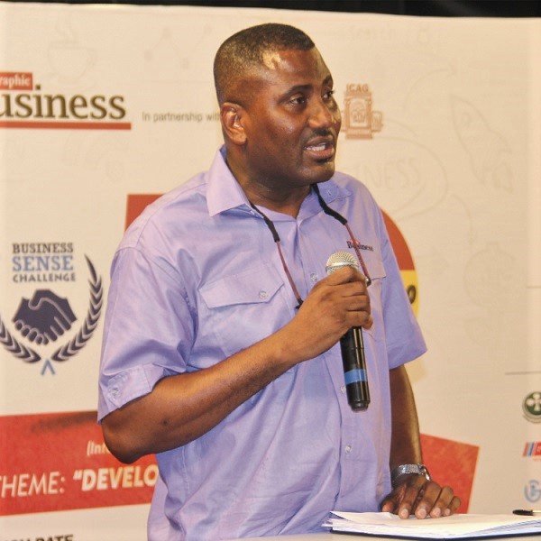 Mr Franklin Sowa, Director Marketing, Graphic Communications Group Limited (GCGL), speaking at the launch of the business sense challenge in Accra