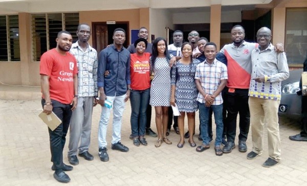  The team from the Wisconsin International University with some staff of the GCGL during a campus activation visit ahead of the competition