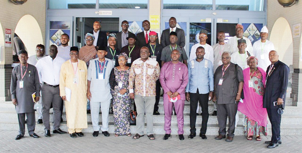 The delegation with the Director General of the GMA, Mr Thomas Alonsi (arrowed). Picture: DELLA RUSSEL OCLOO