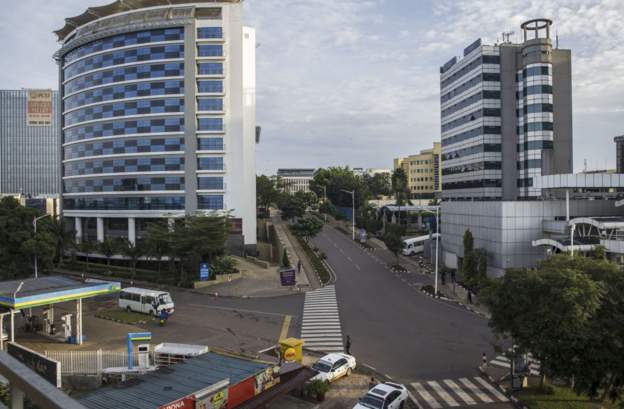 The capital, Kigali, was put under lockdown in March last yearImage caption: The capital, Kigali, was put under lockdown in March last year