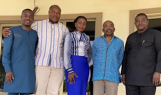 (From left), Mr. A. Portuphy, Mr. D. Anador, IMC Chairman, Ms. Vivyan A. Essuman, Mr. Magnus RexDanquah, former Chairman and Mr. Paul Mensah.