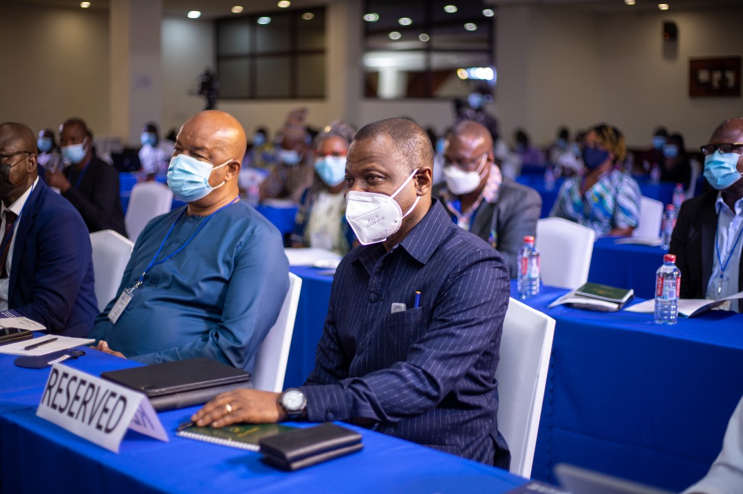 Dr Patrick Kumah-Aboagye (right) Director-General, Ghana Health Service, with some of the participants at the conference