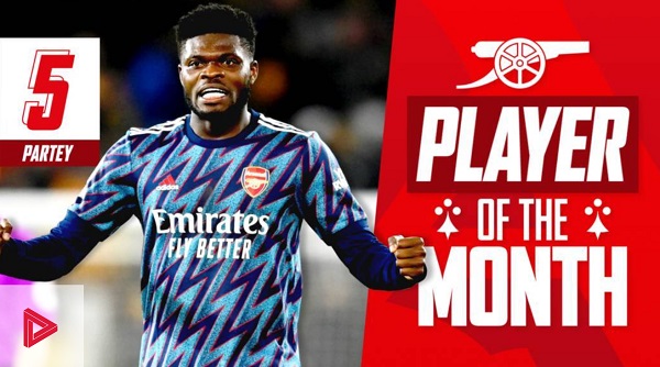 Partey named Arsenal Player of the Month