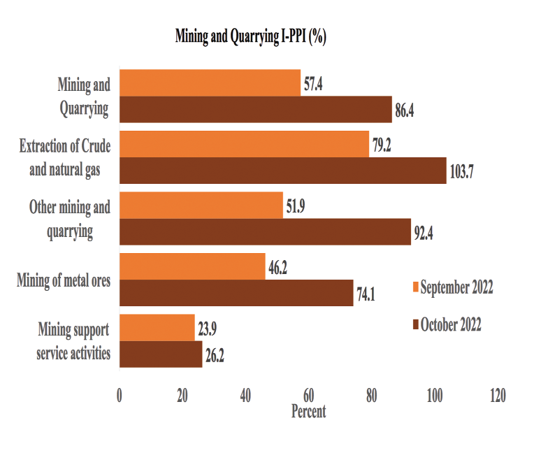 Producer inflation rises sharply - Now at 65.25% in October