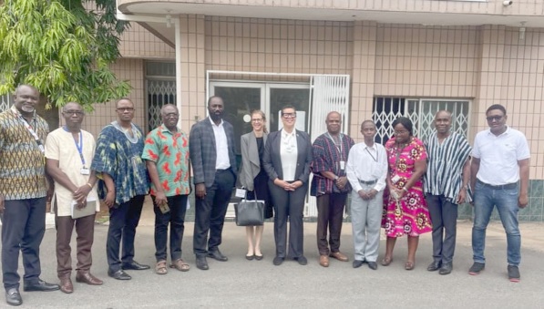 • Aleshia Duncan (6th from right), Deputy Assistant Secretary at the US Department of Energy, with Prof. Dickson Adomako (5th from right), Deputy Director-General of GAEC, and some Directors of institutes of the Ghana Atomic Energy Commission