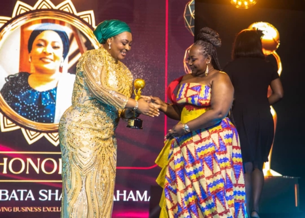 MASLOC CEO Hajia Abibata Shanni Mahama Zakariah honoured with the Driving Business Excellence Award