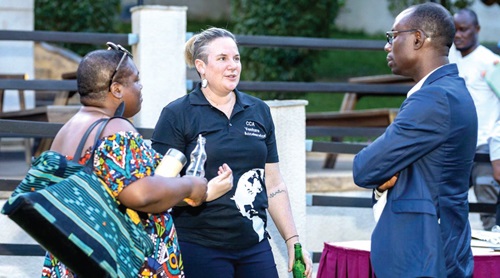 Lindsay Umalla (middle), Director, Country Transition at CCA, interacting with some participants in the event