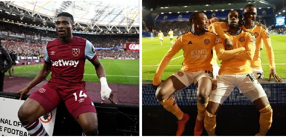 Leicester City players mimick iconic Kudus' "take a seat" goal celebration