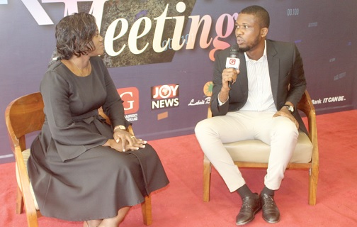 Miriam Maku Amissah speaking to Eammuel Bruce of the Graphic Business 