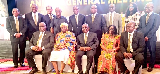 Jude Arthur (seated middle), Board Chairman, Kofi Adomakoh (seated left), and other board members after the AGM