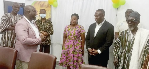 Benjamin Gyan-Kesse (2nd from left), CEO of KIC, conducting Shani Alhassan Shaibu (left), Northern Regional Minister, Joe Mensah (2nd from right), Board Chairman of KIC, and other guests at the facility