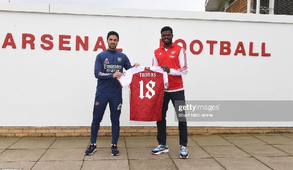 Thomas Partey (right) could leave Arsenal before the start of next season