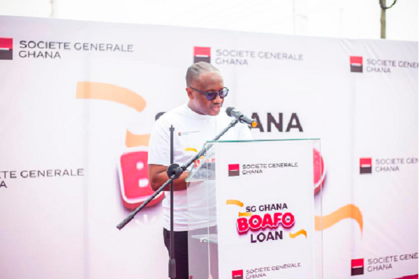 Ernest Sarpong, the Deputy Head of Retail Business of SG-Ghana, speaking at the launch in Kumasi