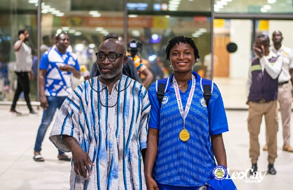 PHOTOS: Ampem Darkoa Ladies Arrive Home After WAFU Zone B Cup Triumph ...