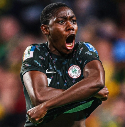 Barcelona Femeni Star Asisat Oshoala Models in New Nigeria Jersey