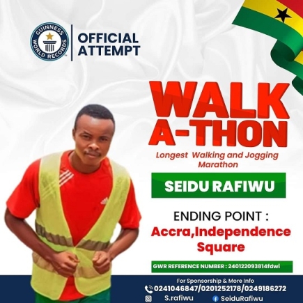 GWR: Seidu Rafiwu ends 4-day walk-a-thon from Techiman to Accra at ...