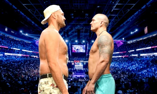 Oleksandr Usyk (right) and Tyson Fury are expected to face-off on May 18