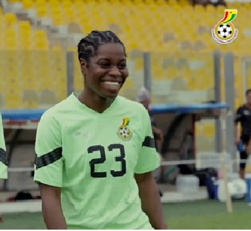 Freda Ayisi joined her team mates at training on Tuesday