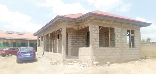 A CHPS Compound under construction in the Saki Bediako community