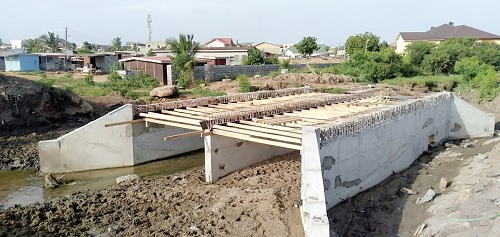 A major bridge at Nmlitsakpo Electoral Area under construction connects Saki Bediako to other communities in the area